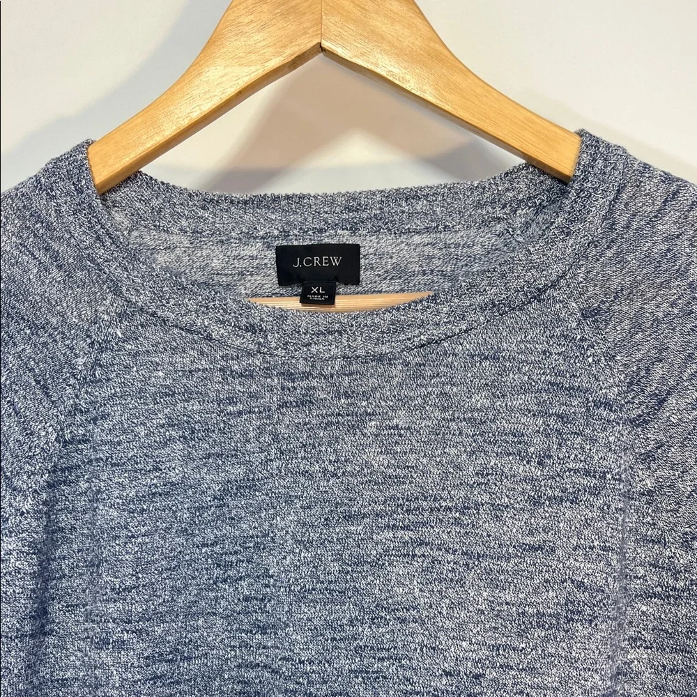 J. Crew luxury linen cotton Blue Knit Top